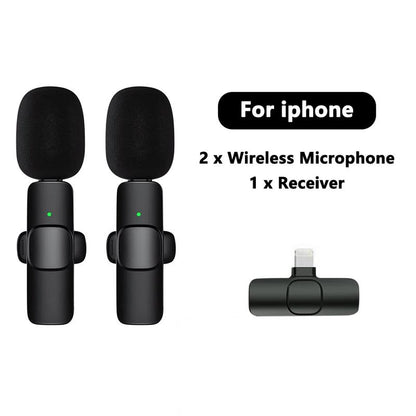 Wireless Lavalier Microphone for Iphone, Android Wireless Clip-On Microphone Professional Mic for Recording,Interview,Live Streaming,Selfie for Phones Wireless USB Wireless Microphone Portable Wireless Portable Wireless