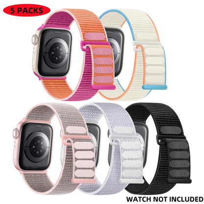 Nylon Smart Watch Band, Velcro Sport Loop Watch Band, Watch Bands, Replacement Smart Watches Band for Apple Iwatch Series 9 8 7 6 5 4 3 2 1 SE Ultra