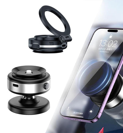 360° Rotatable Car Magnetic Phone Holder, Vacuum Adsorption & Magnetic Adsorption Double-Sided, for Windshield and Dashboard, Kitchen, Bedroom, Office, Multifunctional Phone Accessories for Iphone & Android Smartphone