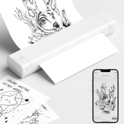 Christmas and Halloween Gift, Phomemo M08F Wireless Tattoo Transfer Stencil Printer, Thermal Copier Machine with 10Pcs Free Transfer Paper, Tattoo Printer Kit for Tattoo Artists & Beginners, Compatible with Smartphone & Pc
