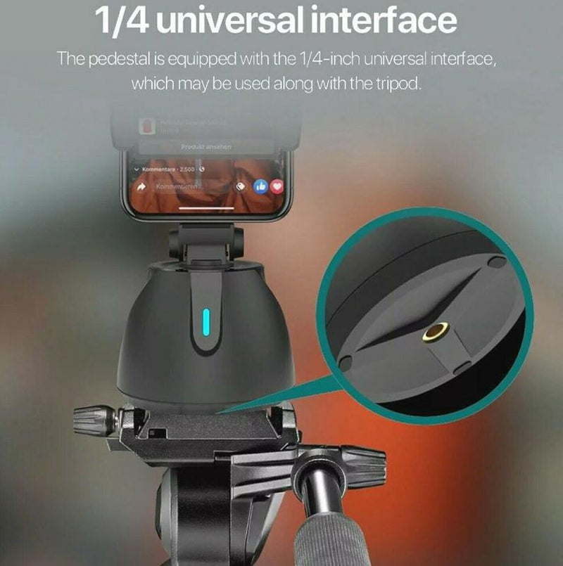 Portable All-In-One Smart Selfie Stick, 360° Rotates Auto Face & Object Tracking Vlog Shooting Smartphone Mount Holder Accessories Android