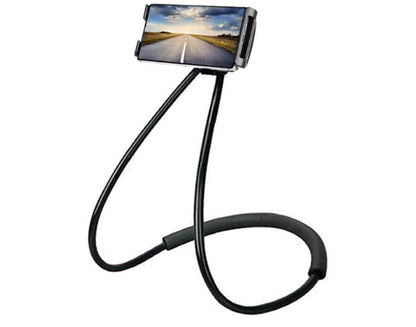 [Limited Halloween Sale] : Universal Smart Mobile Phone Stand,Hanging on Neck Cell Phone Mount Holder, Flexible Lazy Bracket DIY Free Rotating for Multiple Functions (Black) (Black)