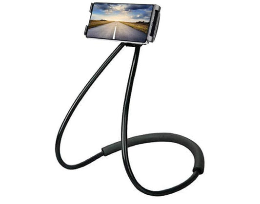 [Limited Halloween Sale] : Universal Smart Mobile Phone Stand,Hanging on Neck Cell Phone Mount Holder, Flexible Lazy Bracket DIY Free Rotating for Multiple Functions (Black) (Black)