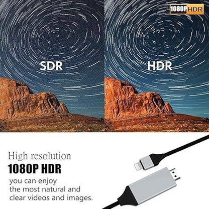 [Apple Mfi Certified] Lightning to HDMI Adapter for Phone to Tv,Compatible with Iphone,Ipad, Sync Screen Connector Directly Connect on Hdtv/Monitor/Projector NO Need Power Supply,Support IOS11.0 Cable Device