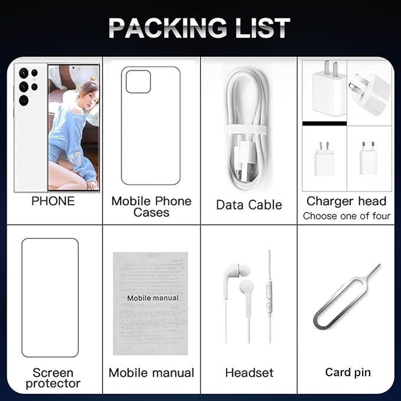 K24 Ultra Unlocked Phone, 5G Smartphone, 8GB + 512GB Unlocked Phone with Full Netcom, 6800Mah Battery, 6.8-Inch FHD+ Display, 120Hz 80 Megapixel Camera, GPS / Face Recognition / Dual SIM Mobile Phone, Gifts for Boys and Girls, Fathers, Mothers(Purple)
