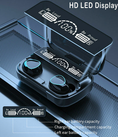 TWS Bluetooth Earbuds Waterproof Bluetooth 5.1 Headset Noise Cancelling Wireless