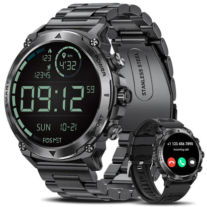 FOSMET Multifunctional Smart Watch for Men, AMOLED Display Smart Watches, Water Resistance Watch, Wearable Devices for Iphone Android Smartphone, Gift for Men