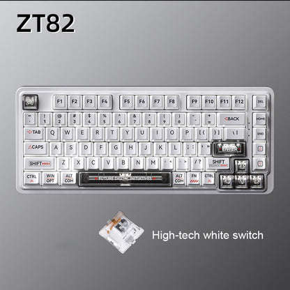 ZIFRIEND ZT82 Customized Mechanical Keyboard Gasket Structure Gaming Hot Swap Keyboard Wired Keyboard White Black