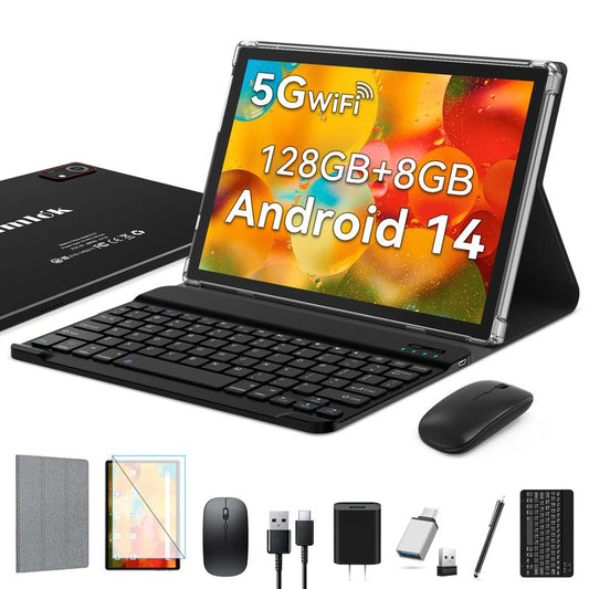 2024 Newest Tablet Android 14 Tablets 10 Inch, 128GB ROM+8GB RAM+512GB Expandable, Octa-Core Processor, 2 in 1 Tablet with Keyboard Case Mouse, 7000Mah Battery Tablet PC, 5G Wifi, Dual Camera, BT5.0 Tablet on Sale Internet Tablet
