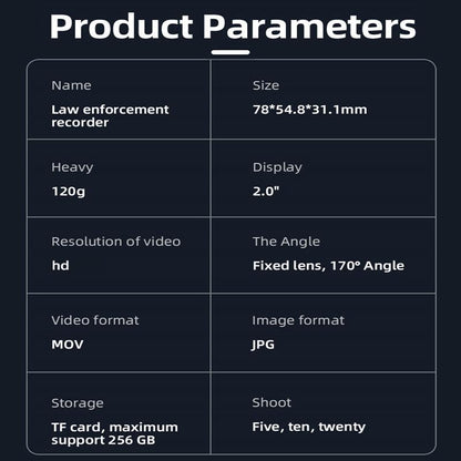 Portable HD Infrared Law Enforcement Recorder, Portable Video Recording Equipment, Multi-Scene Body Camera, Digital Products, Holiday Gifts
