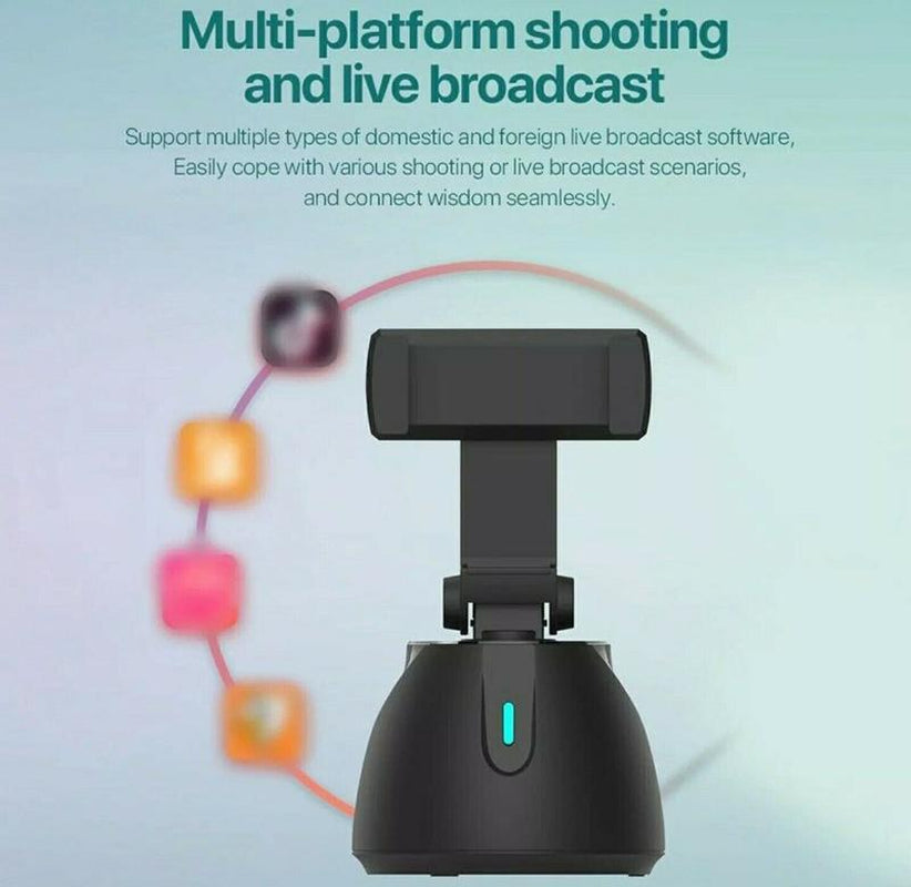 Portable All-In-One Smart Selfie Stick, 360° Rotates Auto Face & Object Tracking Vlog Shooting Smartphone Mount Holder Accessories Android