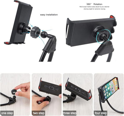 [Limited Halloween Sale] : Universal Smart Mobile Phone Stand,Hanging on Neck Cell Phone Mount Holder, Flexible Lazy Bracket DIY Free Rotating for Multiple Functions (Black) (Black)