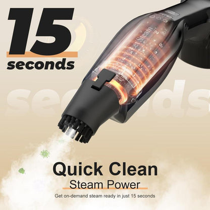 Powerful Heavy Duty Steam Mop with 17 Accessories for Deep Cleaning, Portable and Multifunction Floor Steamer, Pressurized Handheld Steam Cleaner for Hardwood, Tile, Grout and Windows