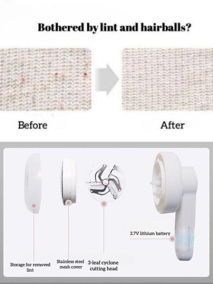 Portable Lint Remover and Hairball Trimmer-Usb Charging (Cable Included)