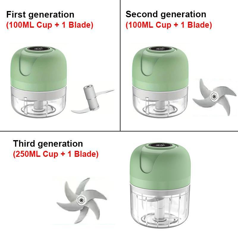 USB Rechargeable Electric Garlic Chopper, 100Ml Wireless Garlic Masher for Daily Seasoning, Household Kitchen Appliances for Home, Camping